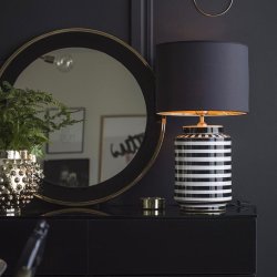 Lampeskærm sort med guldfarvet indre - passer til Gatsby lampefod