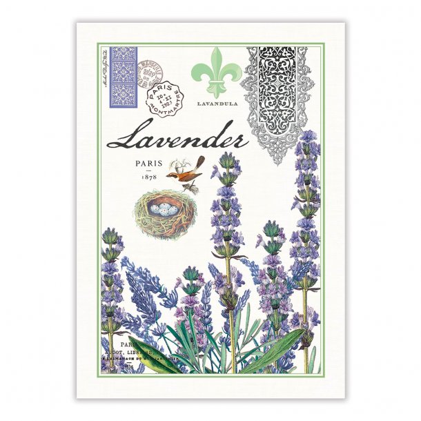 Lkkert viskestykke med flot dekoration - Lavender Rosemary